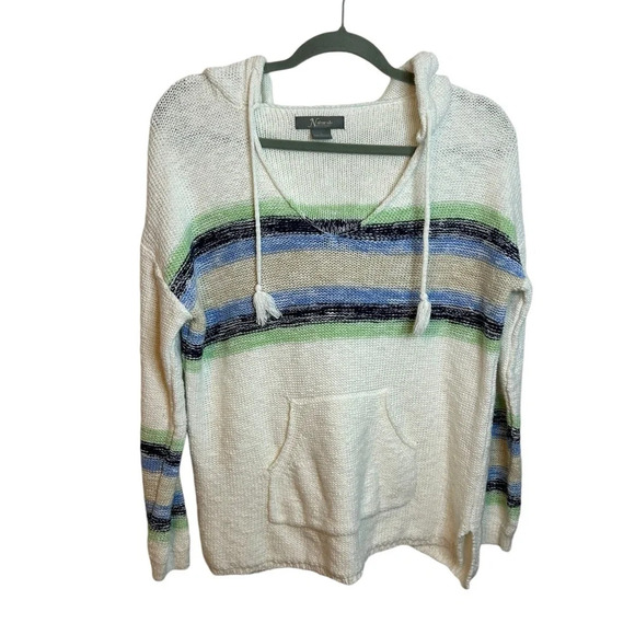 Natural Reflections Cotton Striped Hooded Sweater - Picture 1 of 5
